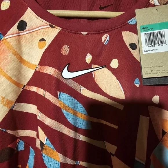 NikeCourt Nike Men’s XL Dri-FIT Tennis Shirt DX5526-620 - Picture 2 of 5